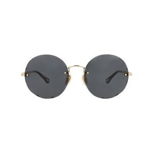 Chloé Round-Frame Metal Sunglasses Gold Womens